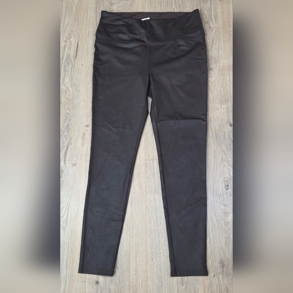 Seven7 Brown Faux Leather Leggings - Picture 1 of 4